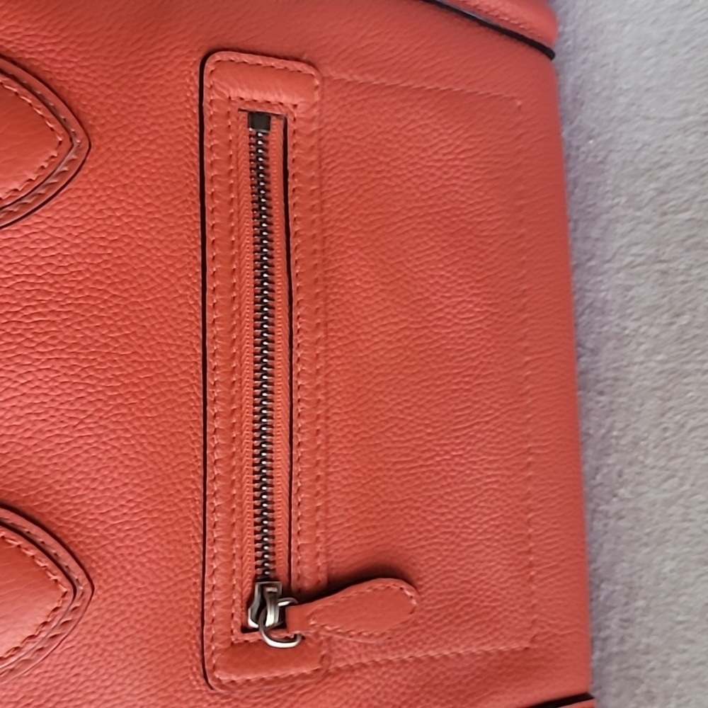 CELINE Luggage Mini Vermilion Bag. - Picture 4 of 9